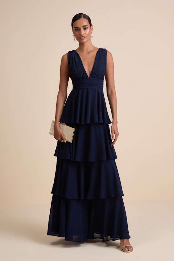 Amazing Evening Hunter Green Tiered Maxi Dress