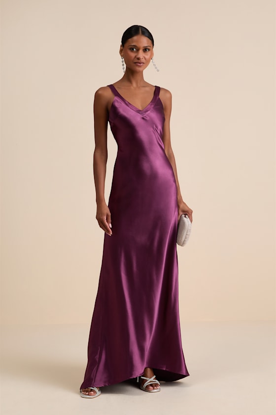 Perfectly Classy Light Blue Satin Strappy Maxi Dress