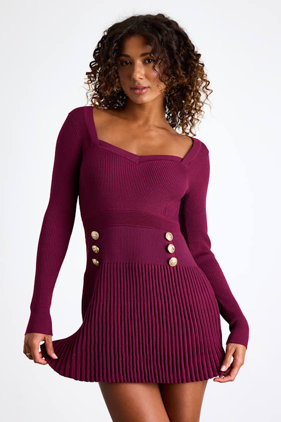 Chicest Crush Olive Ribbed Long Sleeve Mini Sweater Dress