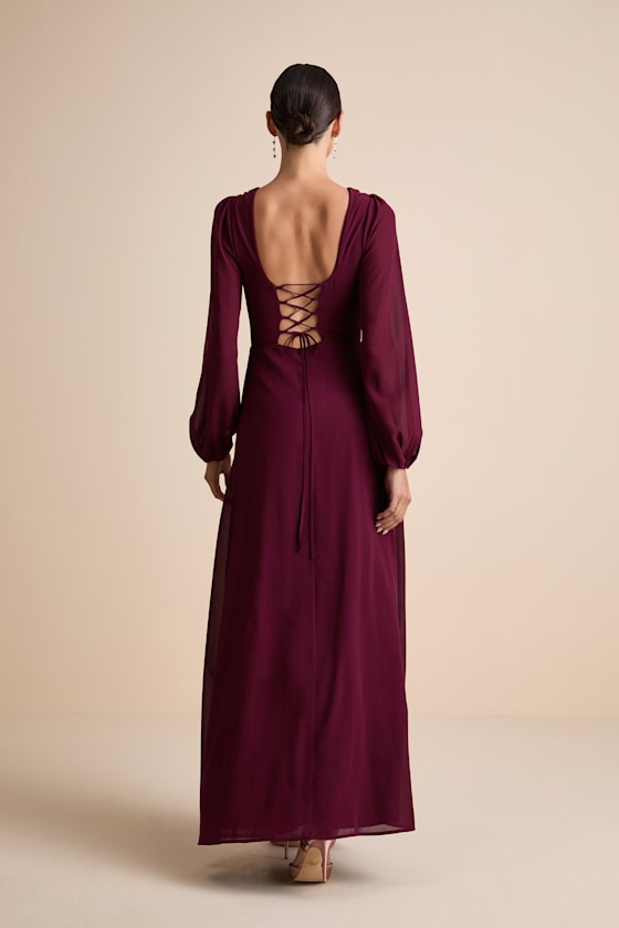 Marvelous Affair Black Pleated Lace-Up Maxi Dress