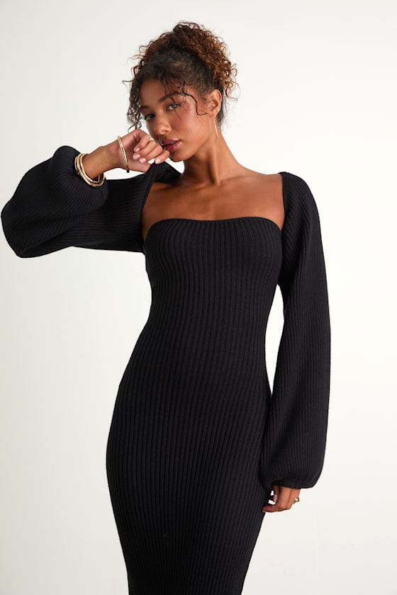 Autumn Aura Brown Ribbed Two-Piece Sweater Dress
