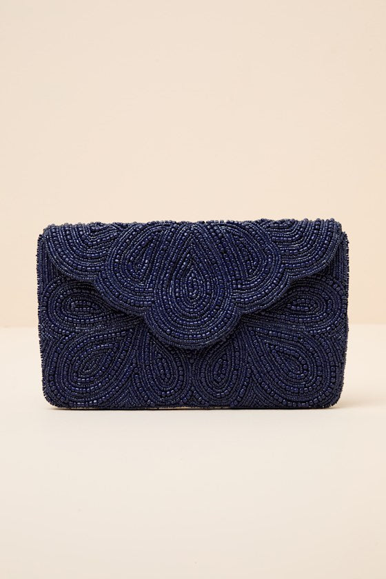 Stunning Addition Burgundy Beaded Clutch