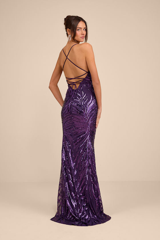 Sparkle 'til Dawn Light Pink Sequin Lace-Up Mermaid Maxi Dress