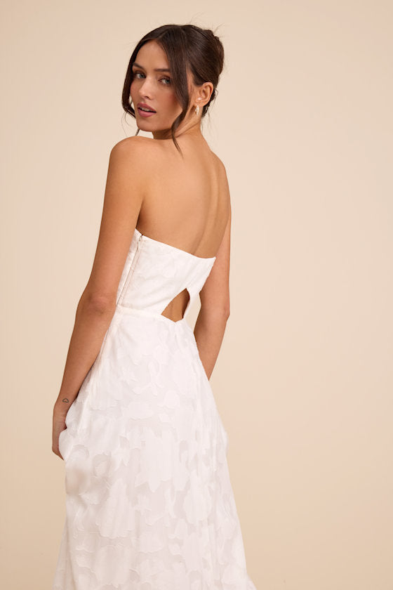 Garden of Romance Light Yellow Burnout Maxi Dress