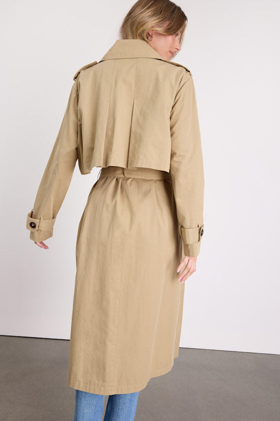 Adams Beige Belted Trench Coat