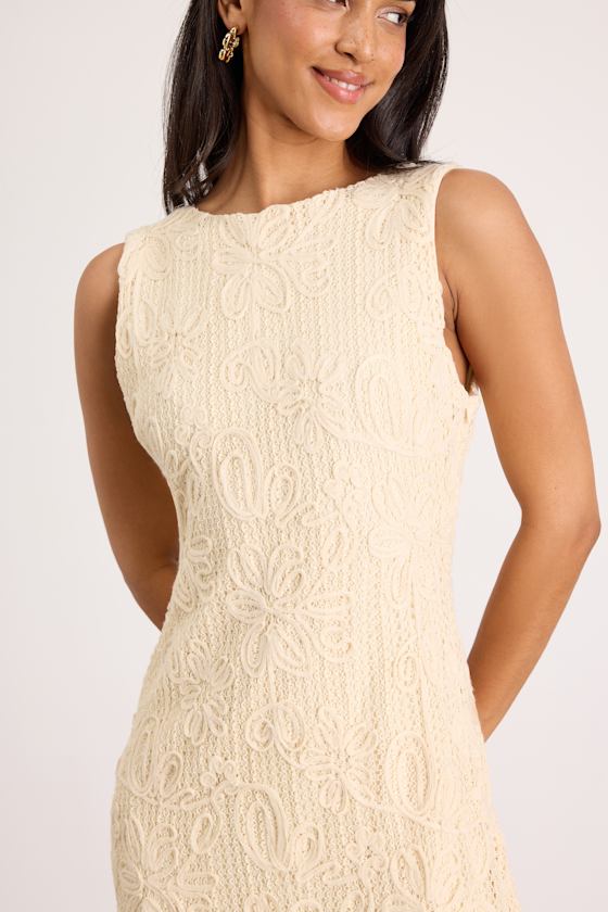 Fenicia Green Abstract Floral Embroidered Mini Dress