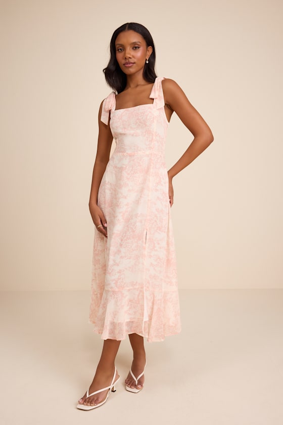 Summer Invite Black Tie-Strap Tiered Midi Dress