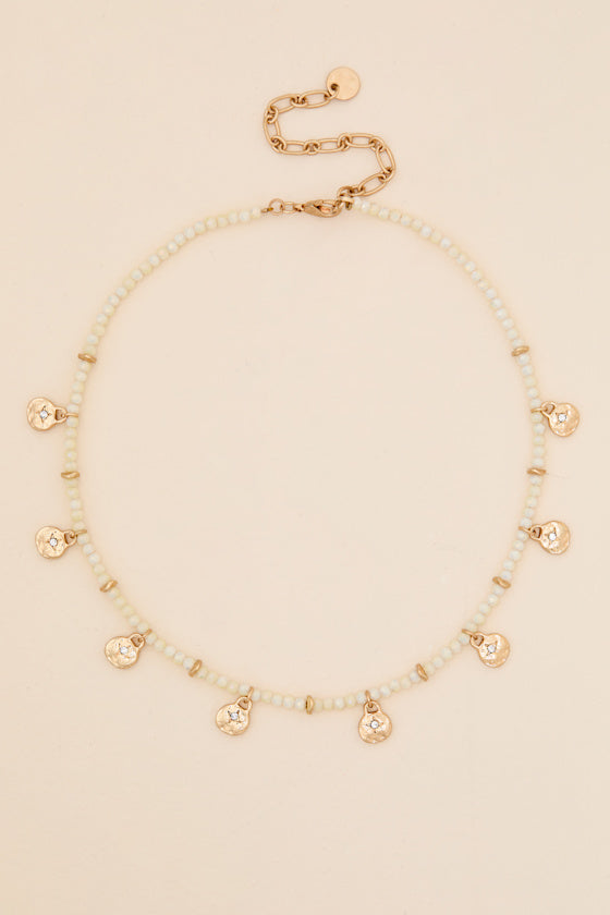 Gwendola Ivory Beaded Charm Necklace