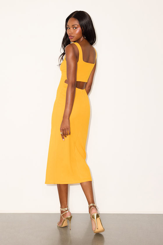 Davana Black Cutout Midi Dress