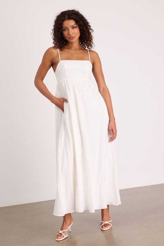 Janie Black and White Color Block Backless Maxi Dress