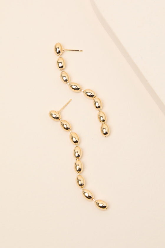 Barona Gold Beaded Drop Earrings