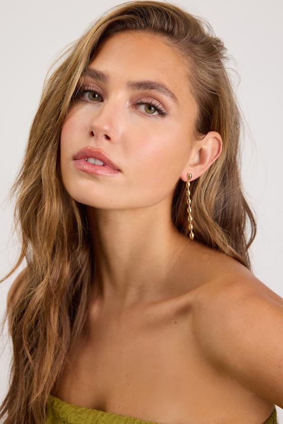 Barona Gold Beaded Drop Earrings