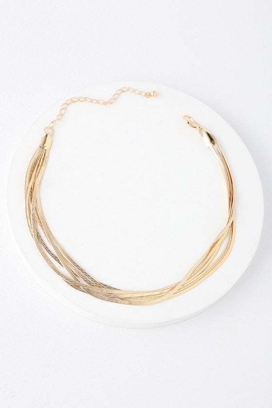 Partnership Gold Layered Choker Necklace