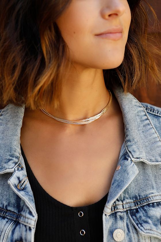 Partnership Gold Layered Choker Necklace