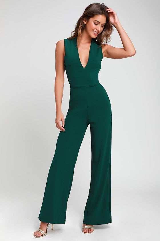 Thinking Out Loud Black Backless Jumpsuit