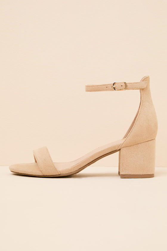 Harper Black Suede Ankle Strap Heels