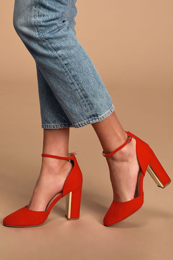 Laura Champagne Satin Ankle Strap Heels