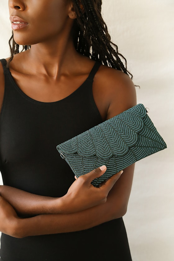 Junipero Champagne Beaded Clutch