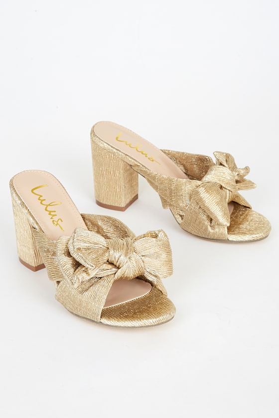Dorothea Ivory Knotted High Heel Sandals