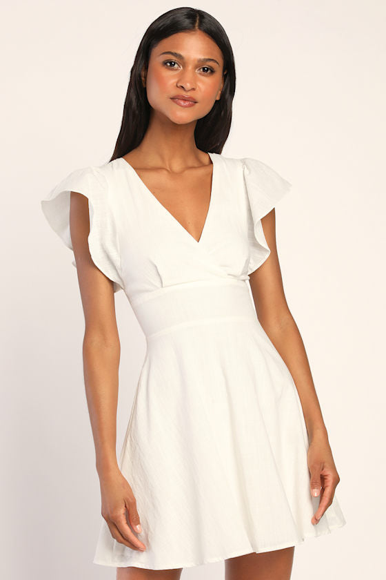 Sweeten Me Up Red Flutter Sleeve Mini Dress With Pockets