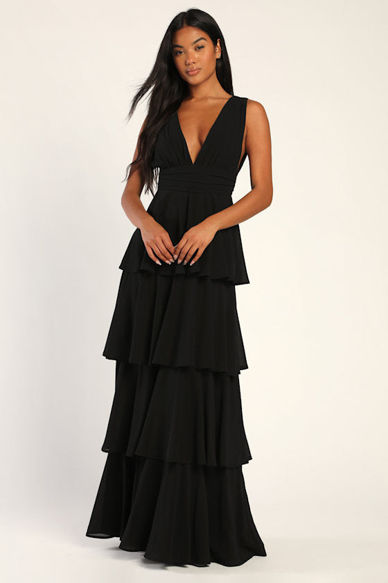 Amazing Evening Hunter Green Tiered Maxi Dress