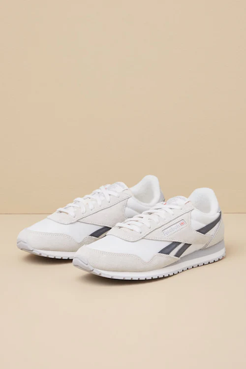 Classic AZ Chalk and Grey Suede Leather Sneakers