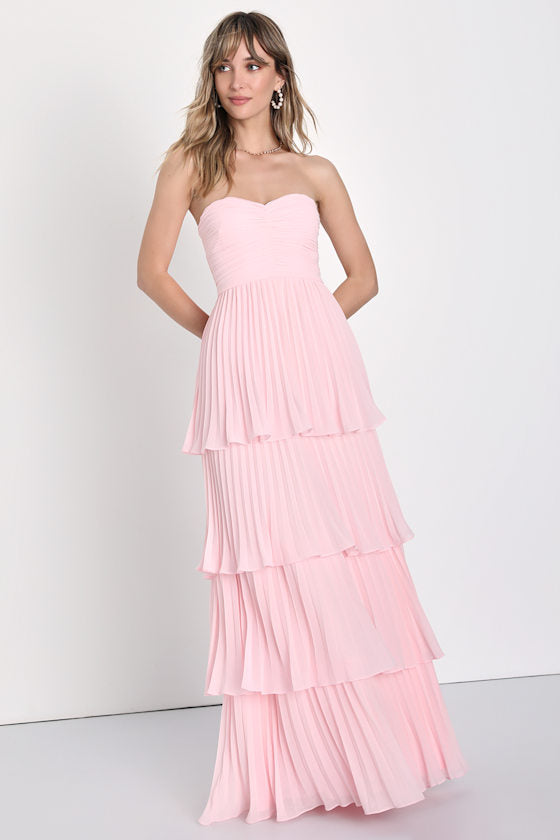 Seriously Sensational White Strapless Tiered Maxi Dress