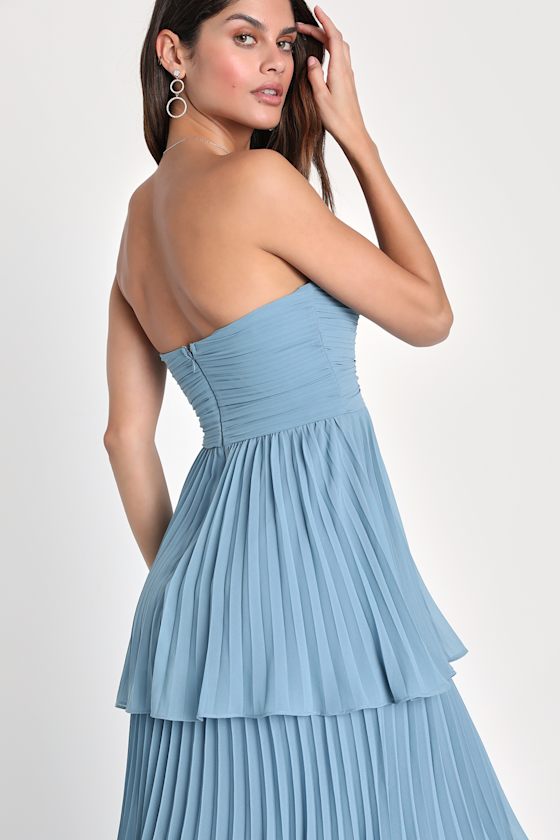 Seriously Sensational Plum Purple Strapless Tiered Maxi Dress