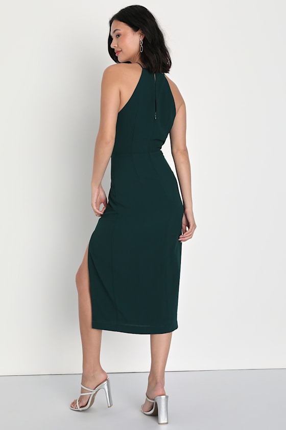 Dreamy Date Night Navy Blue Sleeveless Midi Dress