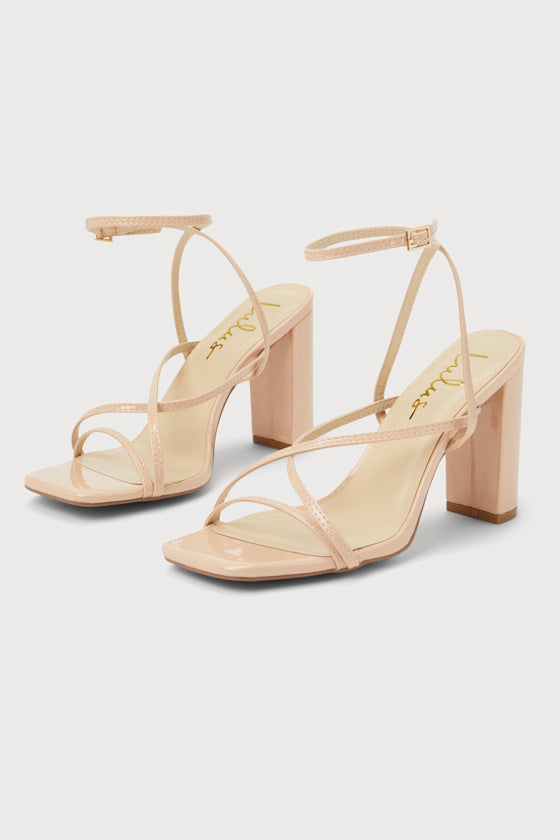 Makennaa Black Strappy High Heel Ankle Strap Sandals