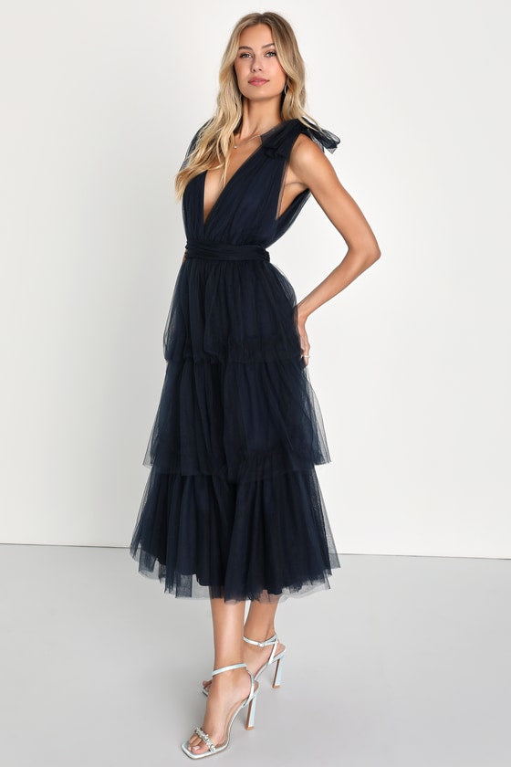 Flawless Arrival Burgundy Tulle Tie-Strap Tiered Maxi Dress