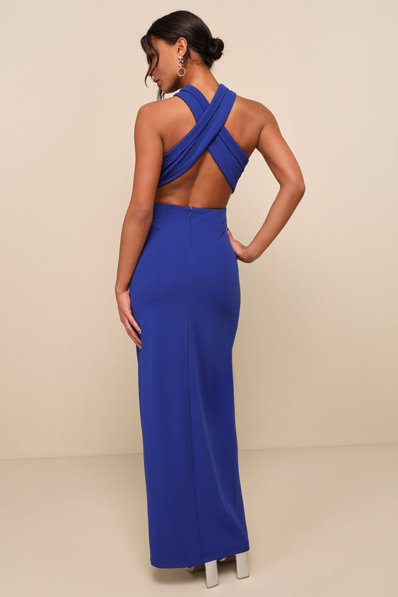 Head to Cocktail Hour Black Halter Neck Maxi Dress