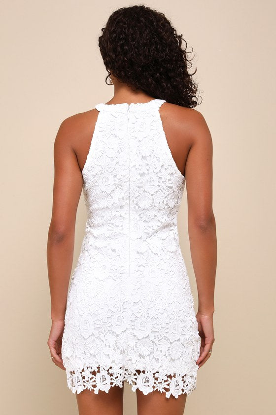 Love Poem Black Lace Mini Dress