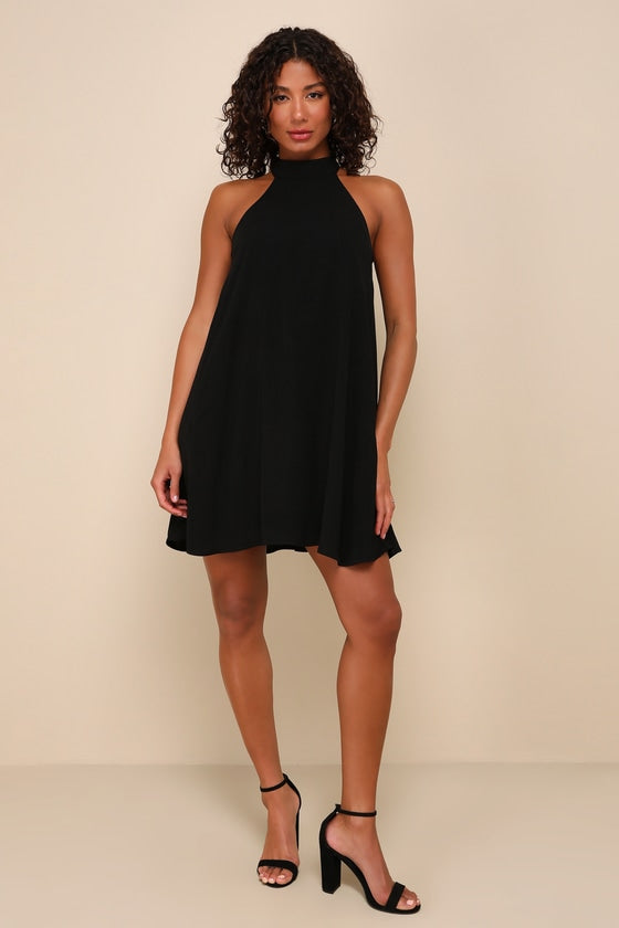 Love of Mine White Halter Swing Dress