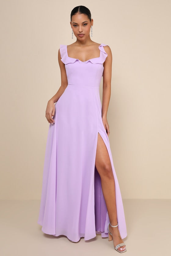 Dreamy Admiration Black Ruffled Maxi Dress