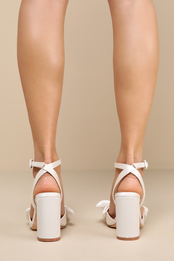 Suttonn Blue Satin Bow Ankle Strap Pointed-Toe Pumps