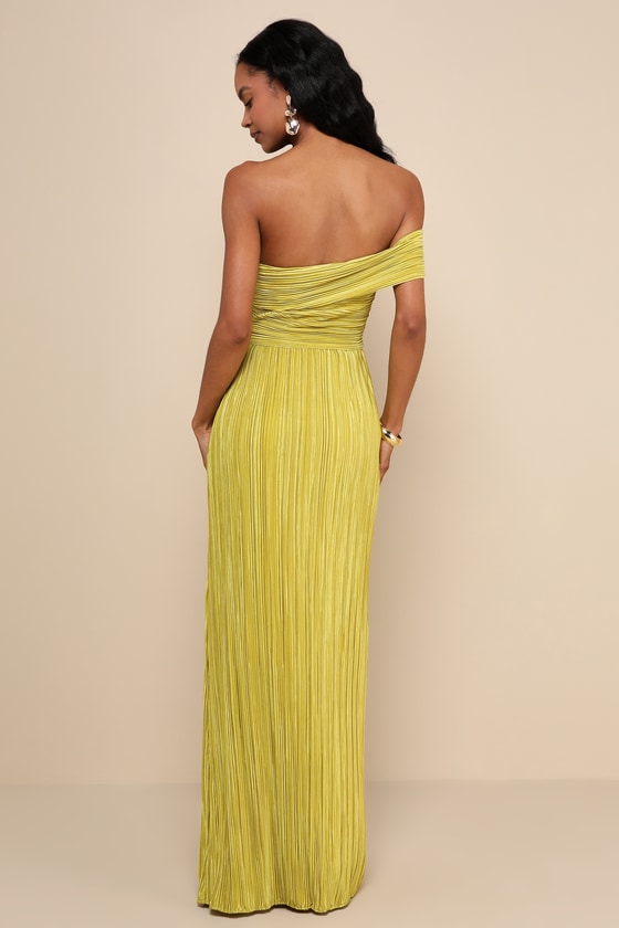 Poised Performance Rust Red Plisse One-Shoulder Maxi Dress