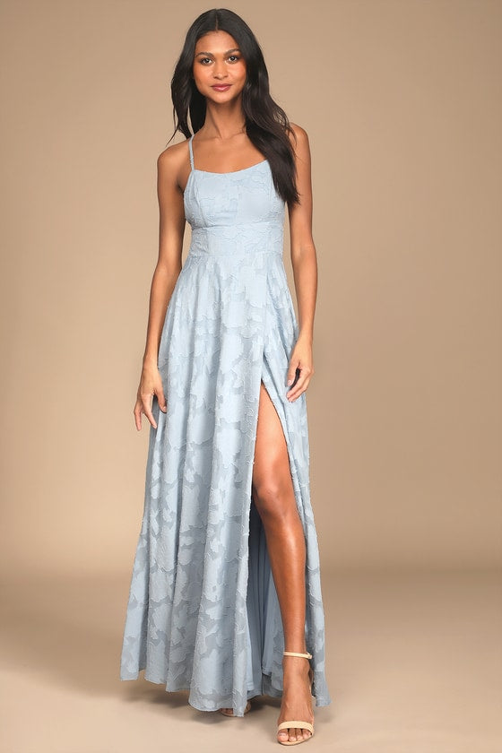 Let There Be Romance Navy Blue Burnout Floral Maxi Dress