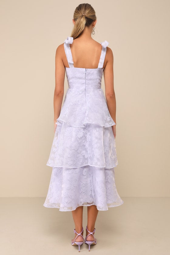Glamorous Sweetie Yellow Burnout Tie-Strap Bustier Midi Dress