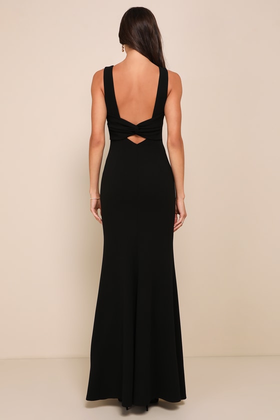 Love In Your Eyes Wine Red Knotted Mermaid Maxi Dress