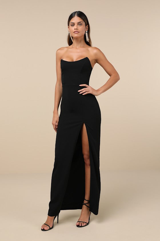 Sensational Beauty Plum Purple Strapless Maxi Dress