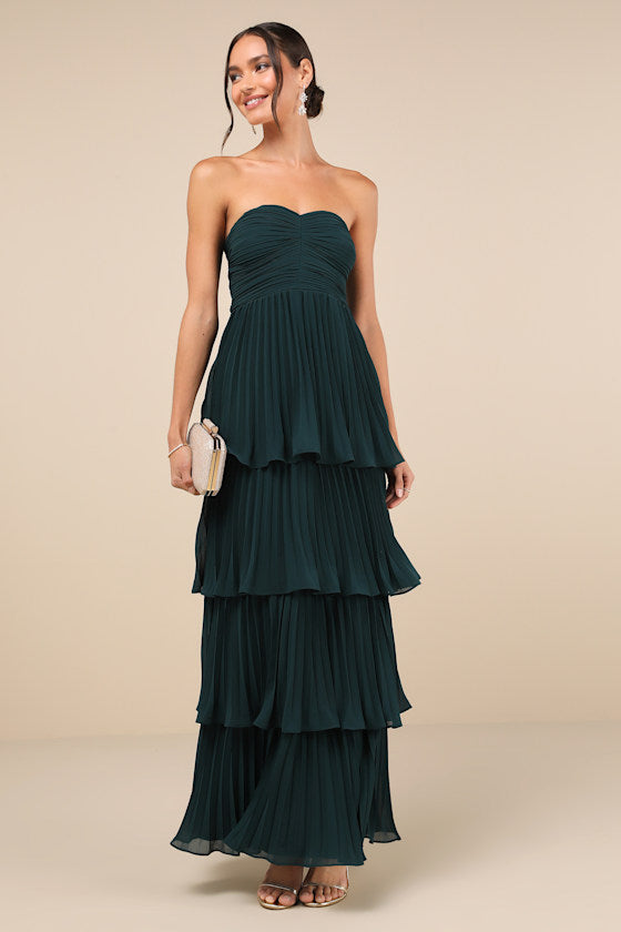 Seriously Sensational White Strapless Tiered Maxi Dress