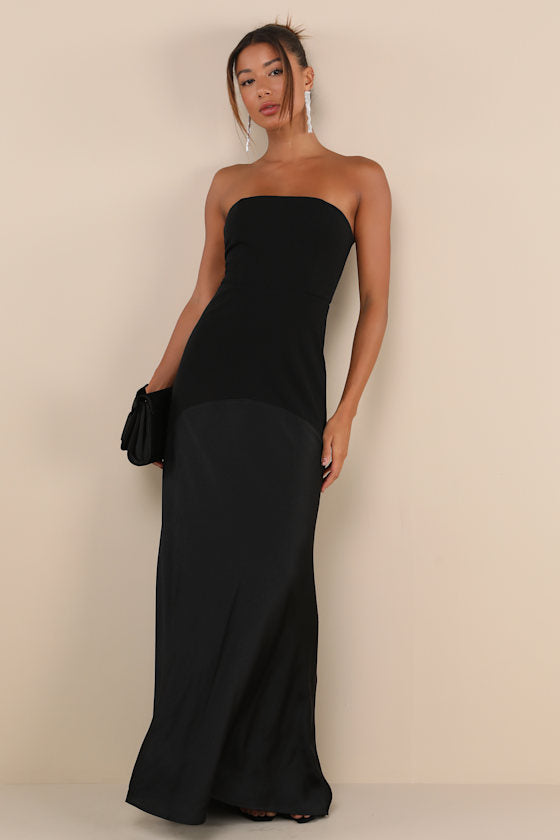 Compelling Style Plum Purple Strapless A-Line Maxi Dress