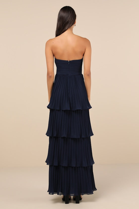 Seriously Sensational Light Pink Strapless Tiered Maxi Dress