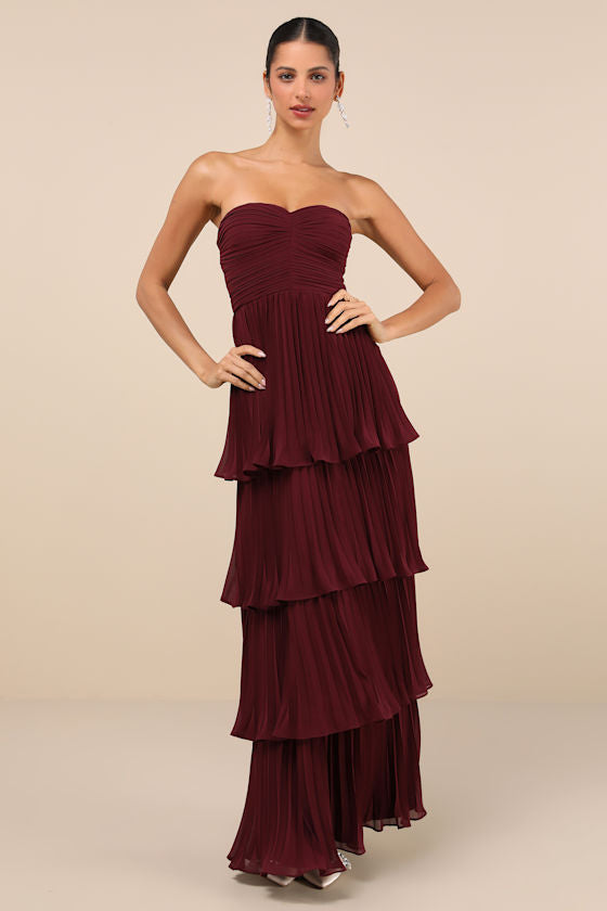Seriously Sensational Light Blue Strapless Tiered Maxi Dress