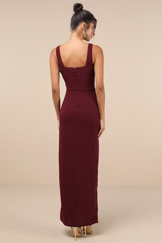 Glamorous Disposition Lavender Ruched Maxi Dress