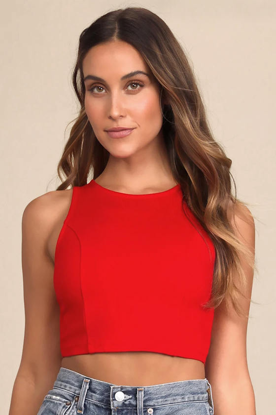 Let's Tie It White Tie-Back Cropped Tank Top
