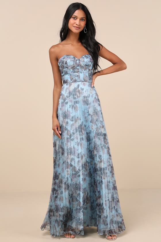 Most Beautiful Day Purple Multi Floral Print Organza Maxi Dress