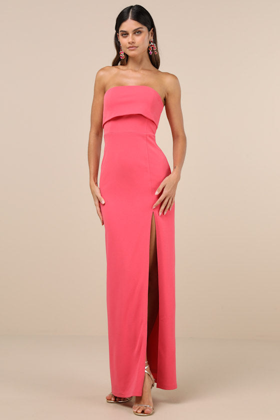 Classy Consideration Black Strapless Maxi Dress