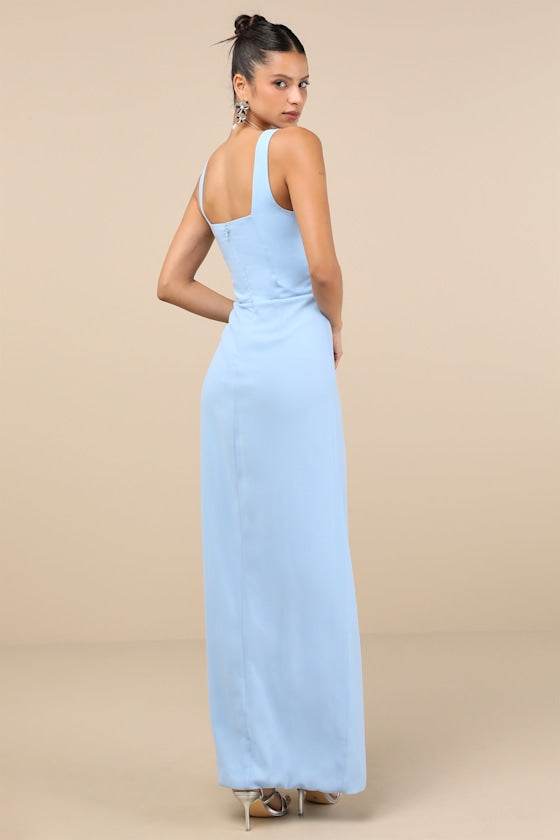 Glamorous Disposition Light Yellow Ruched Maxi Dress